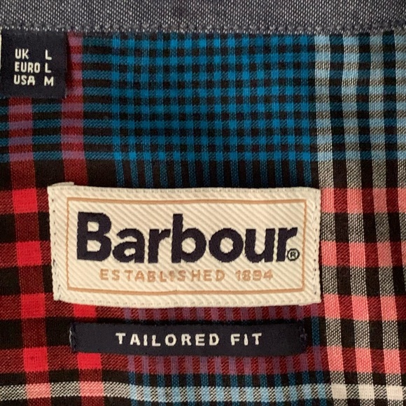 Barbour Men's Tailored Fit, Check Print, Button Down Shirt, Size Medium - Picture 10 of 12